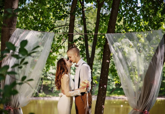 Ткань на свадебной фотосессии