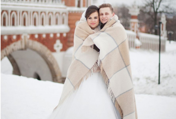 Флисовый плед на свадьбу для фотосессии